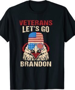 Classic Veterans Let's Go Brandon American Eagle Glasses Biden Flag T-Shirt