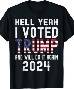 Official Trump 2024 I Voted Trump Flag USA Flag Trump 2024 Shirt