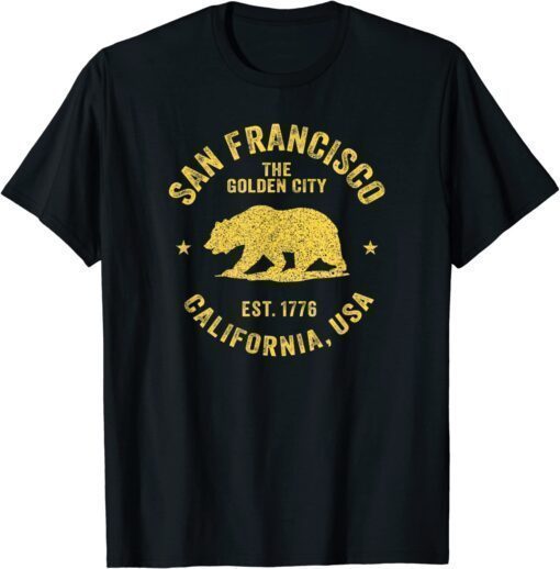 San Francisco Retro California Bear Travel Souvenir T-Shirt