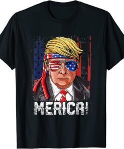 Trump 4th Of July Merica Men Women USA American Flag Tee Shirt