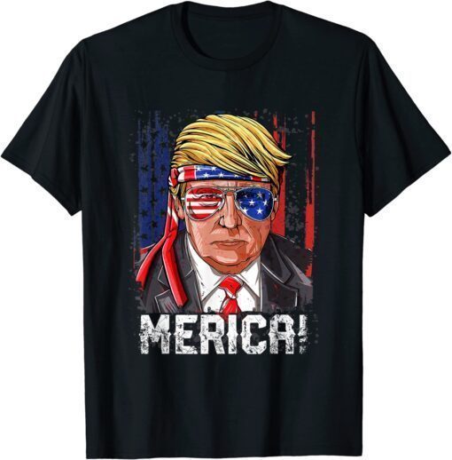 Trump 4th Of July Merica Men Women USA American Flag Tee Shirt