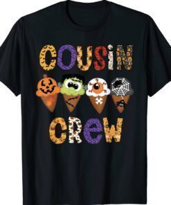 Cousin Crew Halloween Horror Ice Cream Pumpkin Face Monster Shirt