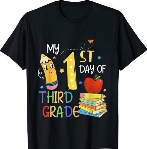 Back To School My First Day Of 3rd Grade Funny Colorful Shirt
