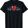 Taiwan Flag With Heartbeat Pride Grunge Taiwanese Flag Shirt