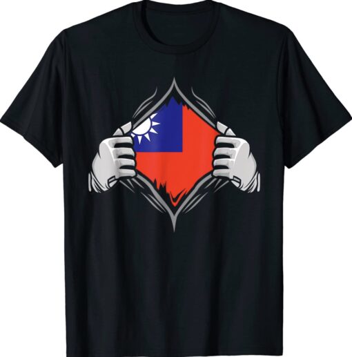 Super Taiwan Heritage Proud Taiwanese Roots Flag Shirt