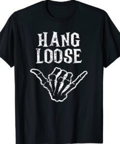 Shaka Skeleton Hang Loose Vintage Halloween Surfer Shirt