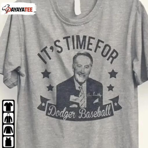 Vintage Vin Scully Shirt It’S Time For Dodgers Baseball 1927-2022 Shirt