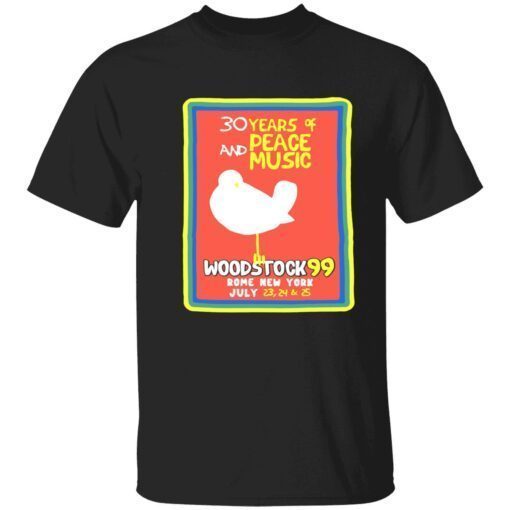 30 years of and peace music woodstock 9 rome new york t-shirt