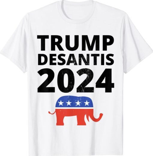 Vintage Trump Desantis 2024 The Freedom Ticket USA Elephant Shirt