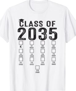 Class of 2035 Grow With Me Shirt With Space For Checkmarks Shirt