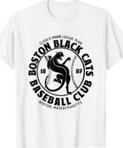 Boston Black Cats Baseball Retro Minor League Baseball Team Shirt