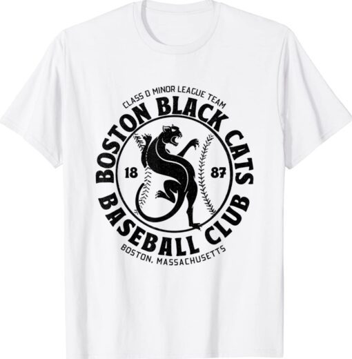 Boston Black Cats Baseball Retro Minor League Baseball Team Shirt