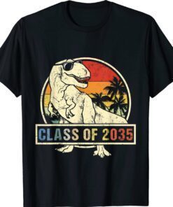 Class Of 2035 Grow With Me First Day Of School Dinosaur Shirt