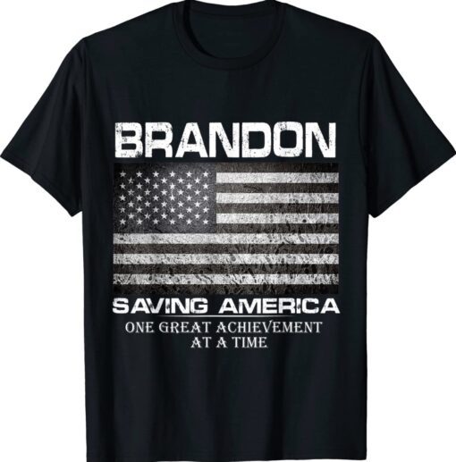 US Flag Dark Brandon Saving America T-Shirt