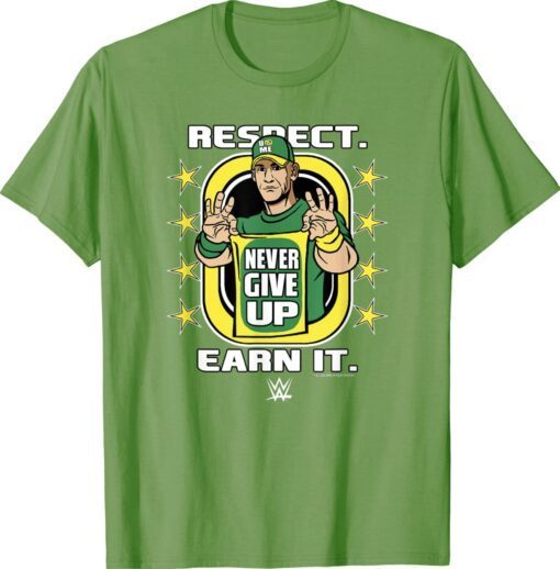 WWE John Cena Respect Earn It Cartoon Wrestler Shirt