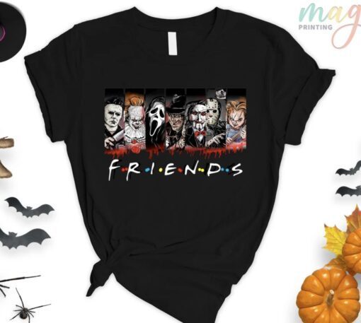 Friends Halloween Horror Movie Killers Spooky Season Shirt