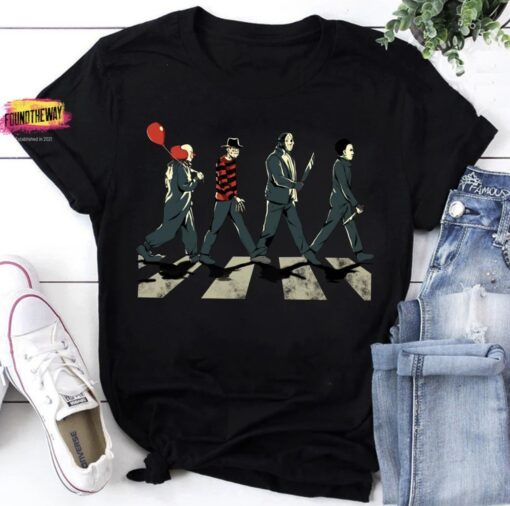 Abbey Road Horror Movies Characters Halloween Character Shirt