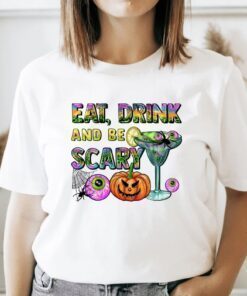 Eat Drink And Be Scary Halloween Fall Latte Shirt