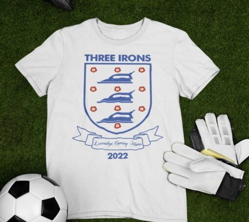 Three Irons On A England Lionesses Euro Kit Flag White Shirt