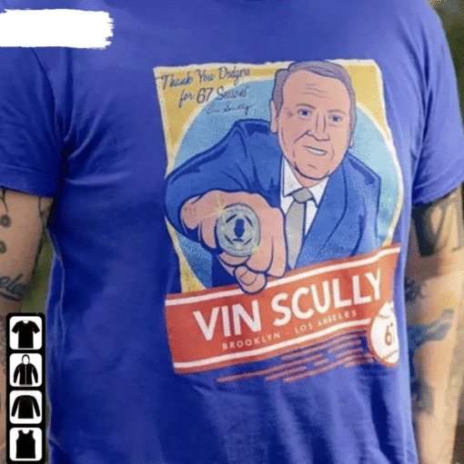 Rip Vin Scully Legendary Dodgers Broadcaster T-Shirt
