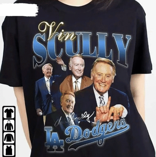 Vin Scully Style 90S Los Angeles Dodgers Baseball Shirts