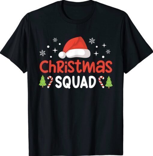 Christmas Squad Family Group Matching Funny Santa Elf Shirt