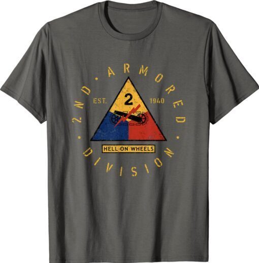 2nd Armored Division Emblem M4 Sherman WW2 Shirt