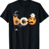 Spooky Moon Halloween Boo Spider Web Bat Witch Shirt