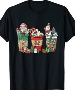 Christmas Coffee Latte Cozy Winter Santa Xmas Coffee Lover Shirt