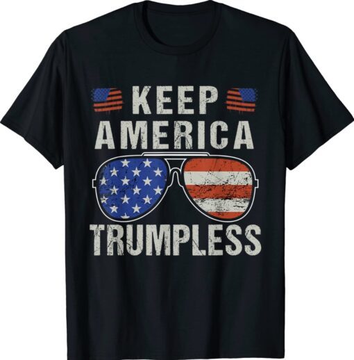 American Flag Sunglasses Keep America Trumpless Shirt