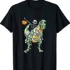 Skeleton Riding Mummy Dinosaur T rex Halloween Funny Pumpkin Shirt