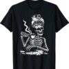 Skeleton Coffee Messy Bun Design Shirt
