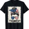 Trumpie Anti Biden Bleached Messy Bun American Flag Trumpie Shirt
