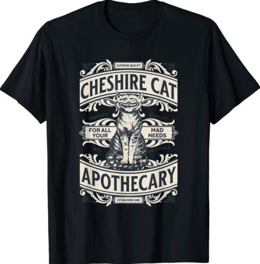 Cheshire Cat Alice in Wonderland Vintage Book Shirt