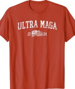 Ultra Maga 2024 Vintage Worn Collegiate-Style Patriotic Shirt