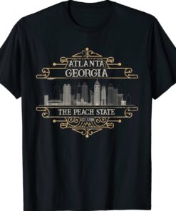 Atlanta Georgia Skyline Sketch State Capital Facts Shirt