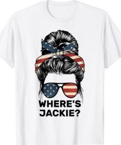 Where's Jackie Messy Bun American Flag Shirt