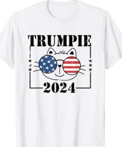 Trumpie Cat 2024 Proud Trumpie 2024 Sunglasses USA Flag Shirt