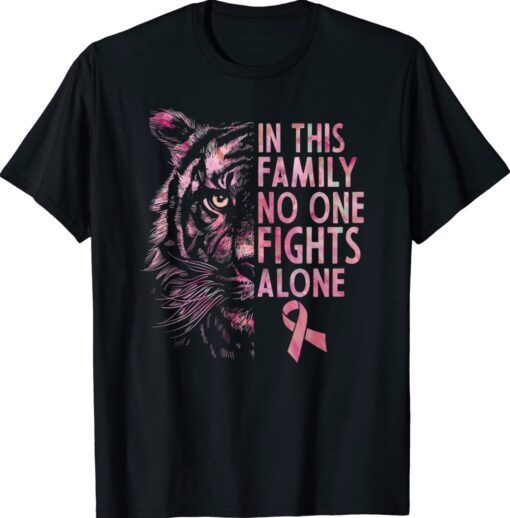 Breast Cancer Awareness 2022 Tiger Family Matching Ribbon Shirt