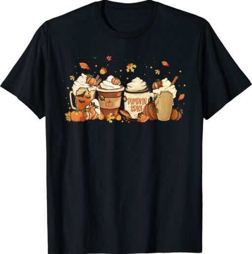 Autumn Thanksgiving Drinks Coffee Pumpkin Spice Latte Season Shirt