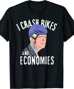 Biden Helmet I Crash Bike And Economies Anti Democrats T-Shirt