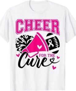 Cheer For The Cure Football Pink Ribbon Breast Cancer T-Shirt