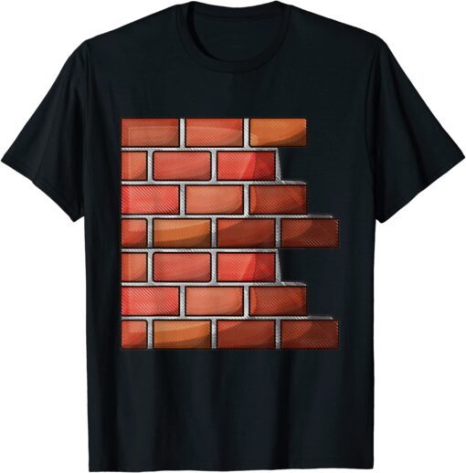 Red Brick Wall Easy Costume Adult T-Shirt