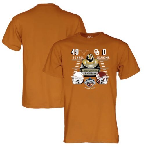 Texas Longhorns vs. Oklahoma Sooners 2022 Red River Showdown Football Score Shirt