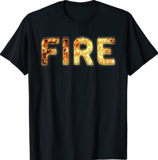 Funny FIRE With Flames Couple DIY Costume Halloween Party Shirt