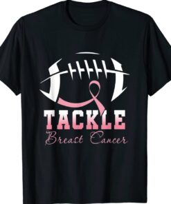 Tackle Breast Cancer Awareness Football Pink Ribbon Shirt