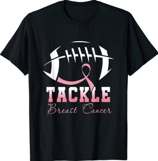 Tackle Breast Cancer Awareness Football Pink Ribbon Shirt