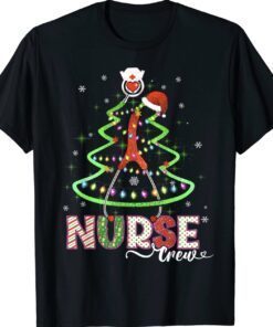 Christmas Nurse Crew Xmas pajama Scrub Stethoscope Pine Tree Shirt