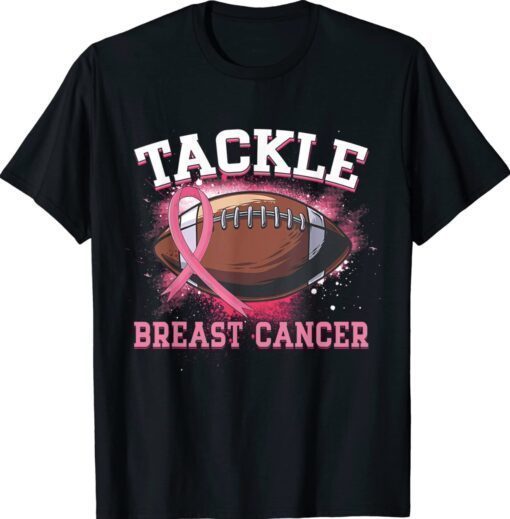 Tackle Football Pink Ribbon Breast Cancer Awareness Shirt