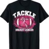 Tackle Football Pink Ribbon Breast Cancer Awareness Gift TShirt